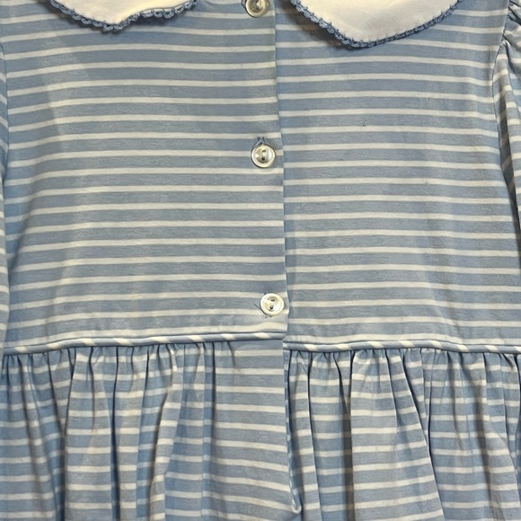 Christmas Outfit Three Santas Dress Size 4 Holiday Peter Pan Collar by Delaney - Picture 9 of 10